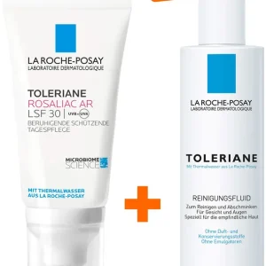 Neu Im Sortiment La Roche Posay Toleriane Rosaliac AR LSF 30 50 ml Creme + gratis Toleriane Reinigungsfluid 50 ml