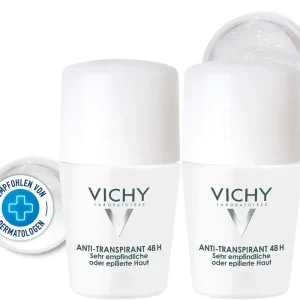 Vichy Deo Roll On Sensitiv Anti Transpirant 48h Doppelpack 2 x 50 ml Solange Der Vorrat Reicht