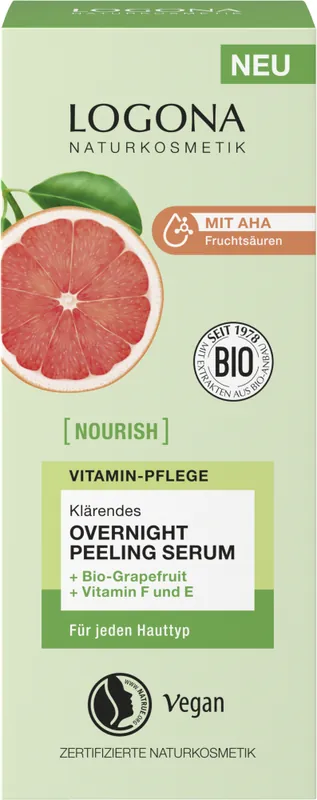 Neuheit Logona NOURISH klärendes Overnight Peeling Serum