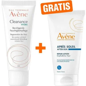 Must-Have Avene Cleanance Hydra beruhigende Feuchtigkeitspflege 40 ml + gratis Repair-Lotion nach der Sonne 50 ml