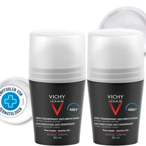 Vichy Homme Deodorant Anti Transpirant 48h sensible Haut 2 x 50 ml Highlight