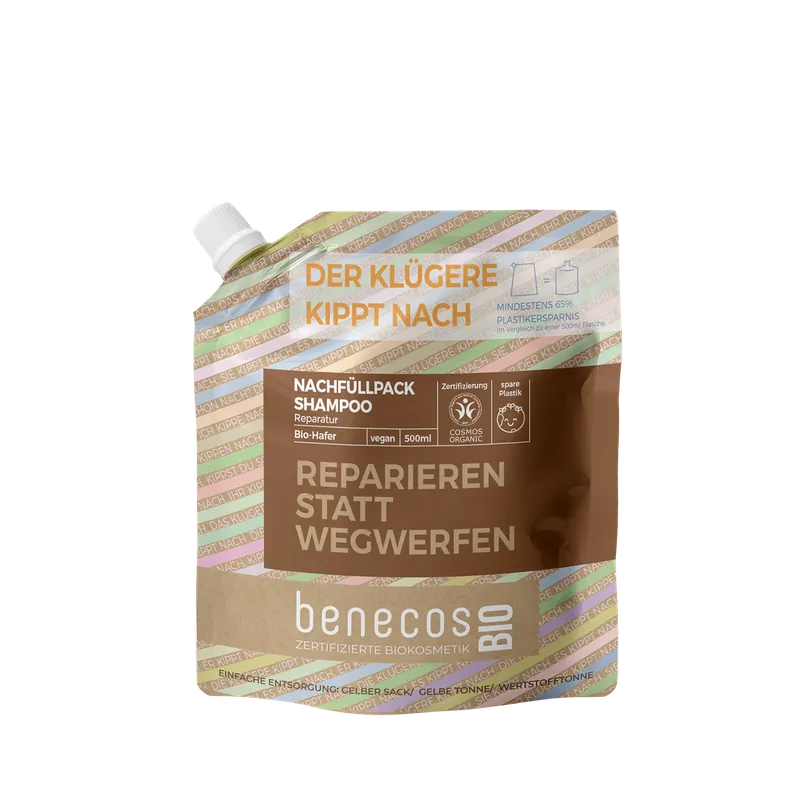 benecosBIO Nachfüllbeutel Shampoo Reparatur BIO-Hafer 500 ml Neu