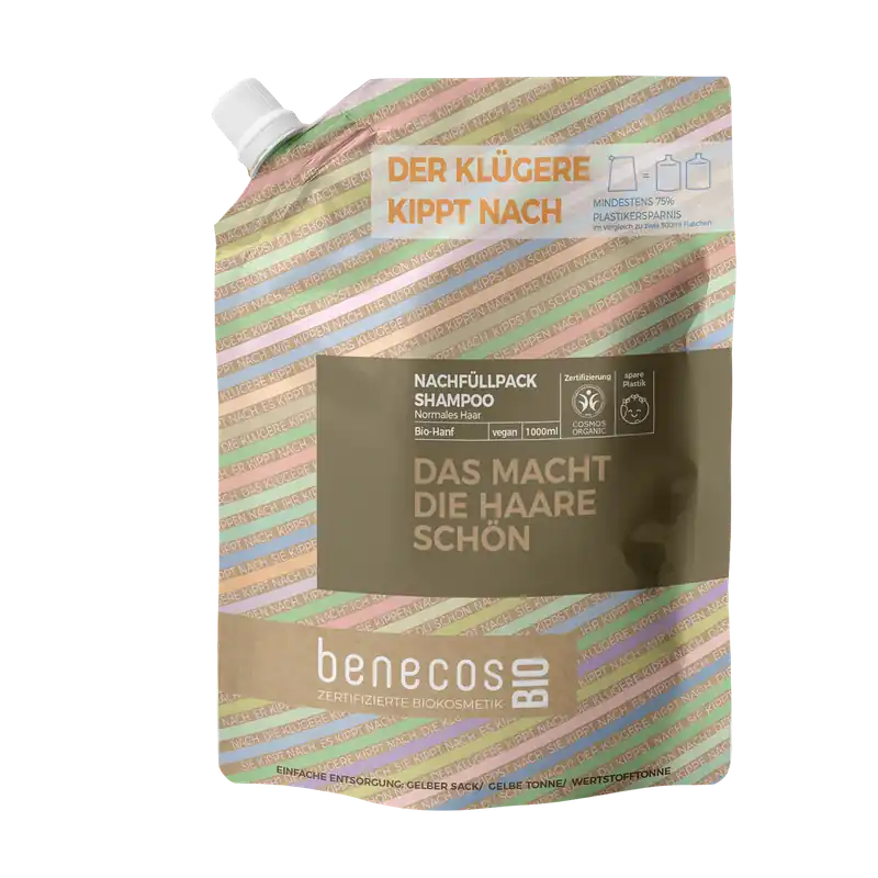 Expressversand benecosBIO NF Shampoo Normales Haar BIO-Hanf - DAS MACHT DIE HAARE SCHÖN 1 l