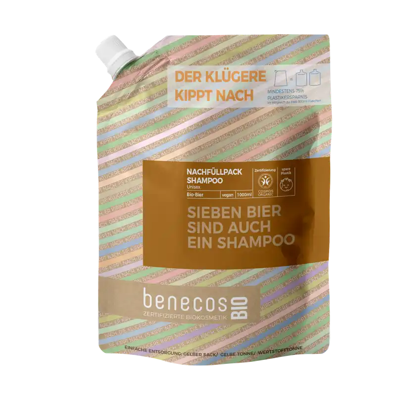 benecosBIO Nachfüllbeutel Shampoo Unisex BIO-Bier 500 ml Günstig