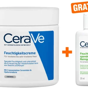 CeraVe Feuchtigkeitscreme 454 g + gratis Reinigungslotion 20 ml Schneller Versand