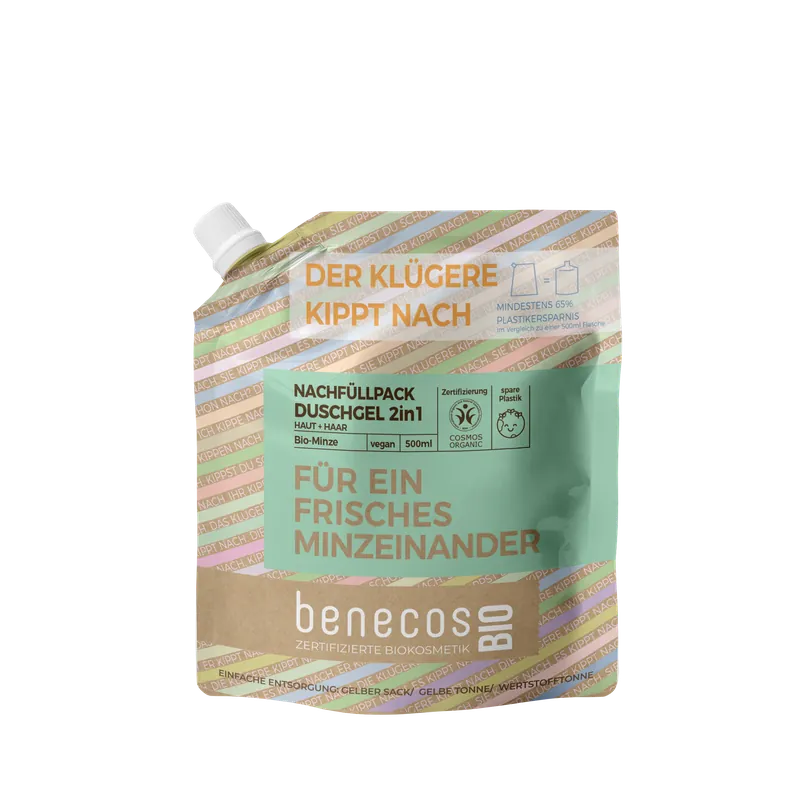 benecos NF Duschgel 2in1 BIO-Minze Haut & Haar - FÜR EIN FRISCHES MINZEINANDER 500 ml Ausverkauf
