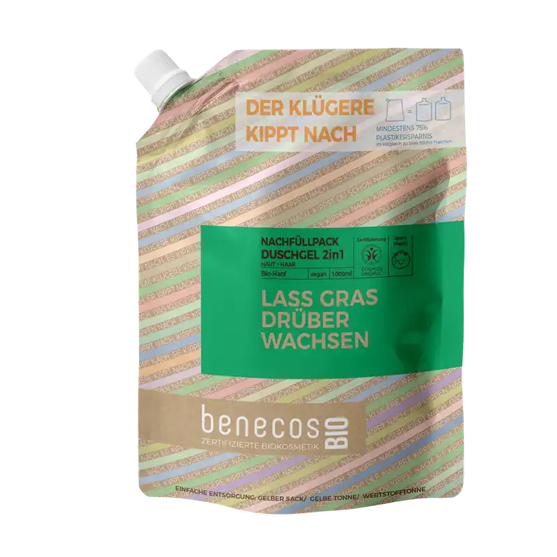 Meistverkauft benecosBIO NF Duschgel 2in1 BIO-Hanf Haut & Haar - LASS GRAS DRÜBER WACHSEN 500 ml