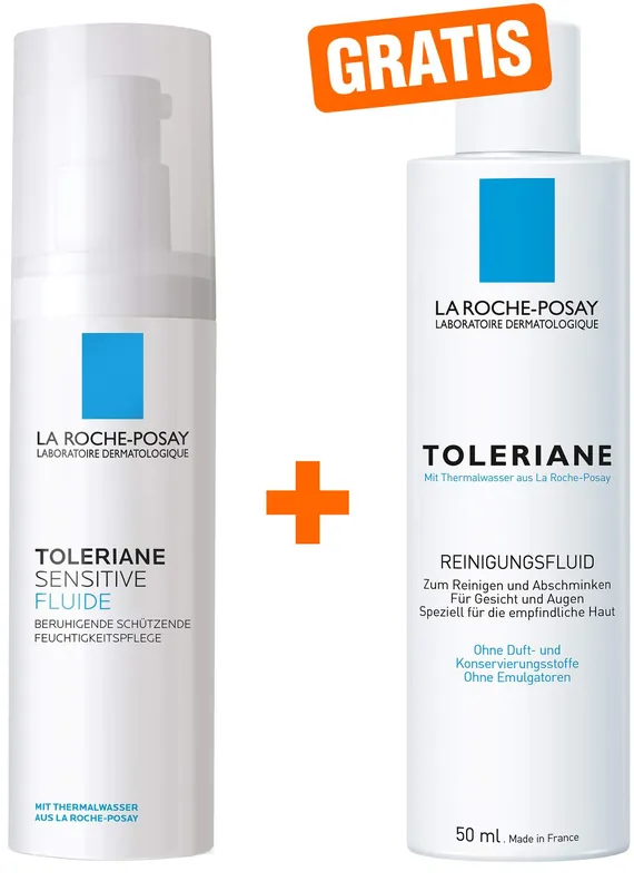 Top-Angebot La Roche Posay Toleriane sensitive Fluid 40 ml + gratis Toleriane Reinigungsfluid 50 ml