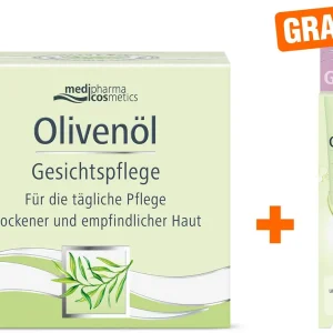 medipharma cosmetics Olivenöl Gesichtspflege 50 ml Creme + gratis Olivenöl Anti-Falten Serum 5 ml Expressversand