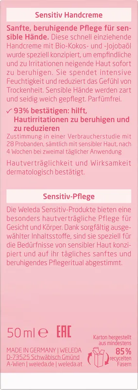 Sofort Bestellen Weleda Sensitiv Handcreme 50 ml