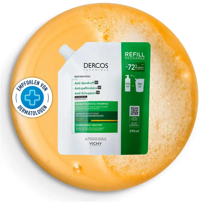 Vichy Dercos Anti-Schuppen Shampoo trockene Kopfhaut Nachfüllpack 390 ml Kracherpreis