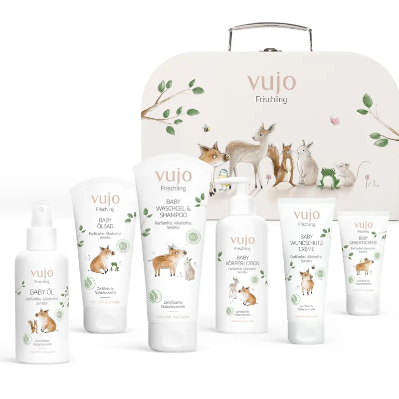 Zertifiziert vujo Frischling Baby Erstausstattungs-Set im Koffe