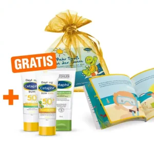 Cetaphil Sun Daylong Kids SPF 50+ liposomale Lotion 150 ml + gratis Malbuch + 3 Mini Probiergrößen Cetaphil 10 ml Heißes Angebot