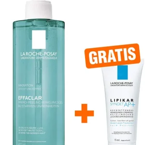 La Roche Posay Effaclar Mikro Peeling Reinigungsgel 400 ml + gratis Lipikar Syndet AP+ 15 ml Mega-Angebot