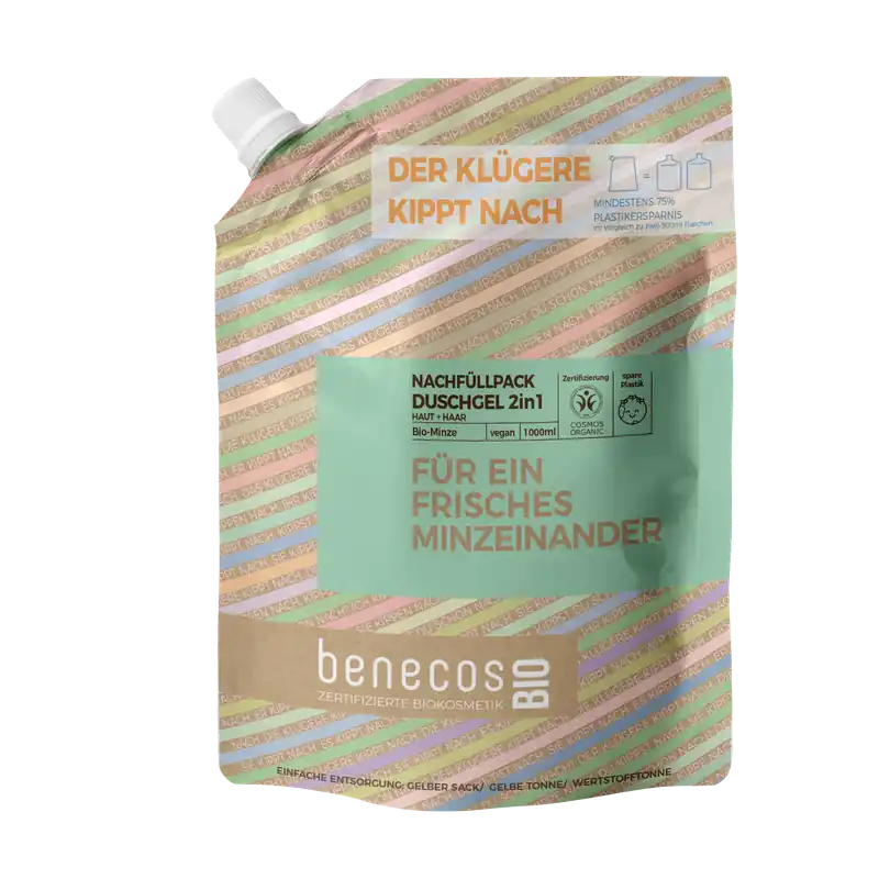 benecos NF Duschgel 2in1 BIO-Minze Haut & Haar - FÜR EIN FRISCHES MINZEINANDE Kostenloser Rückversand