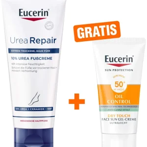 Begrenztes Angebot Eucerin UreaRepair Plus Fußcreme 10% 100 ml + gratis Sun Gel-Creme Oil Control 20 ml