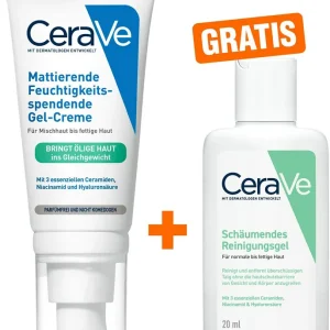 CeraVe Mattierenede Feuchtigkeitsspendende Gel Creme 52 ml + gratis CeraVe Schäumendes Reinigungsgel 20 ml Finale Aktion
