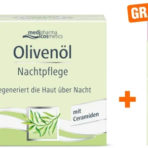 Sonderangebot medipharma cosmetics Olivenöl Nachtpflege 50 ml + gratis Olivenöl Anti-Falten Serum 5 ml