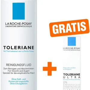 La Roche Posay Toleriane Reinigungsfluid 200ml + gratis Roche Posay Toleriane Dermallergo Augencreme 2 ml Markenprodukt