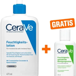 Sonderaktion CeraVe Feuchtigkeitslotion 473 ml + gratis 20 ml Reinigungslotion