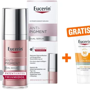 Knallerangebot Eucerin Anti-Pigment Dual Serum 30 ml Creme + gratis Sun Gel-Creme Oil Control 20 ml