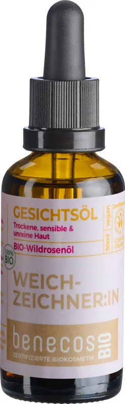 Expressversand benecos Gesichtsöl Bio-Wildrosenöl - WEICHZEICHNER:IN