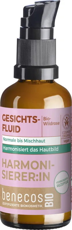 benecos BIO Gesichtsfluid BIO-Wildrose - HARMONISIE Preisknaller