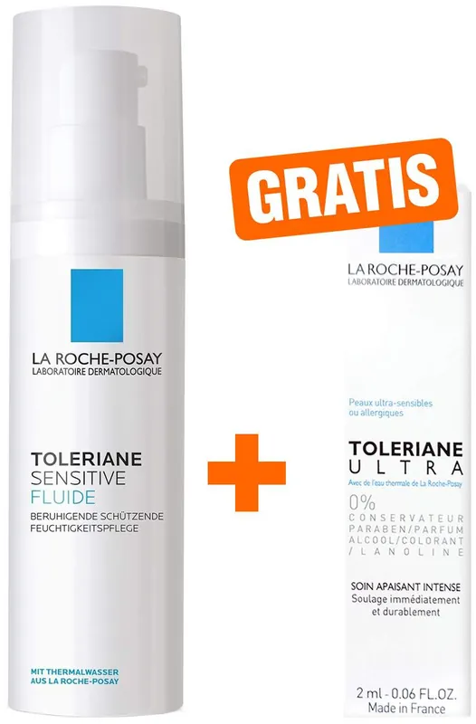 La Roche Posay Toleriane Sensitive 40 ml Fluid + gratis Dermallergo Augencreme 2 ml Nur Für Kurze Zeit