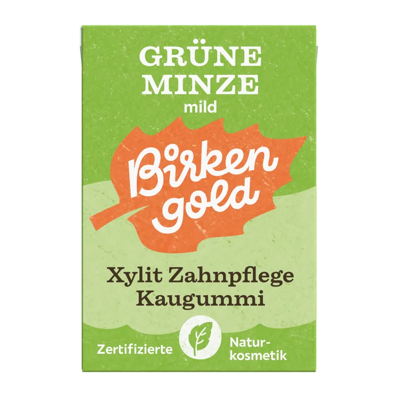 Birkengold Zahnpflege Natur Kaugummi Grüne Minze Mild Expressversand