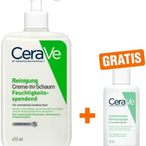 CeraVe Creme-zu-Schaum Reinigung 473 ml + gratis Schäumendes Reinigungsgel 20 ml Sichere Zahlung