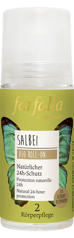 farfalla Salbei, Kräuterfrischer Deo Roll-on, 50 ml Geprüft