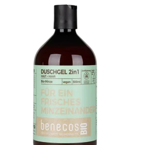 benecos BIO Duschgel 2in1 BIO-Minze Haut & Haar - FÜR EIN FRISCHES MINZEINANDER 0,5 l Neue Ware