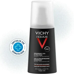 Markenprodukt Vichy Homme Deodorant Zerstäuber 24h ultra frisch 100 ml Spray