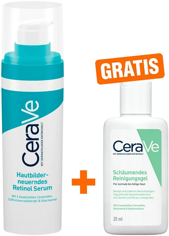 Begrenztes Angebot Cerave hautbilderneuerndes Retinol 30 ml + gratis schäumendes Reinigungsgel 20 ml