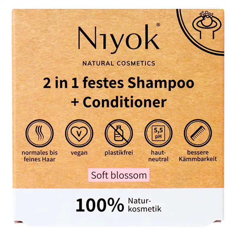Niyok 2 in 1 festes Shampoo & Conditioner Soft Blossom 80 g Preisknaller