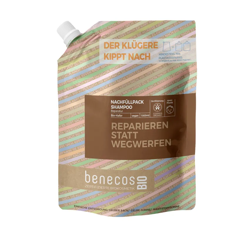 Sofort Bestellen benecos BIO Nachfüllbeutel 1000 ml Shampoo Reparatu