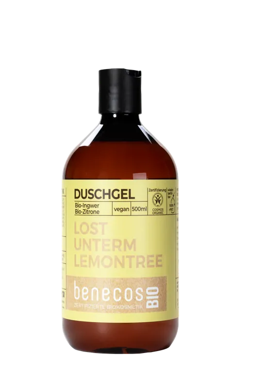 Abverkauf benecos BIO Duschgel BIO-Ingwer + BIO-Zitrone - LOST UNTERM LEMONTREE 0,5 l
