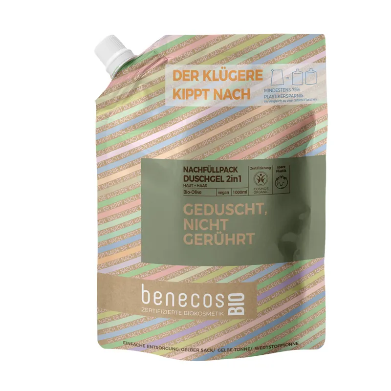 Beliebt benecos BIO Nachfüllbeutel 1000 ml Duschgel 2in1 BI