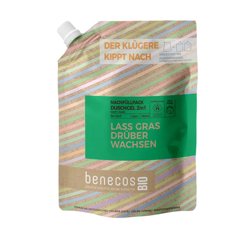 Kracherpreis benecos BIO Nachfüllbeutel 1000 ml Duschgel 2in1 BI