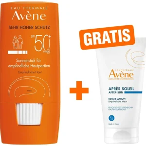 Avene Sunsitive Sonnenstick 50+ empfindliche Hautpartien + gratis Repair-Lotion nach der Sonne 50 ml Top-Preis