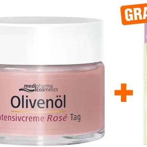 Neuheit medipharma cosmetics Olivenöl intensiv Rose Tagescreme 50 ml + gratis Olivenöl Anti-Falten Serum 5 ml