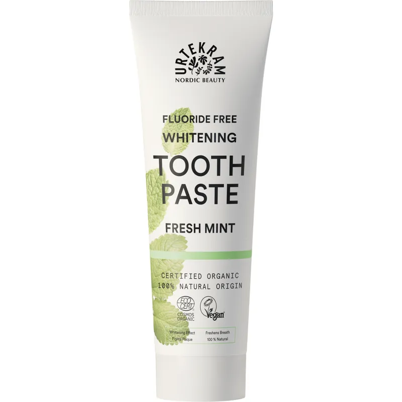 Urtekram Toothpaste Fresh Mint Whitening Fluoride Free Direkt Vom Hersteller