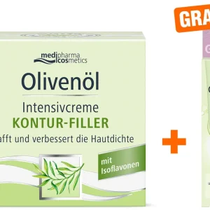 medipharma cosmetics Olivenöl Intensivcreme exclusiv Kontur Filler 50 ml + gratis Olivenöl Anti-Falten Serum 5 ml Heißes Angebot