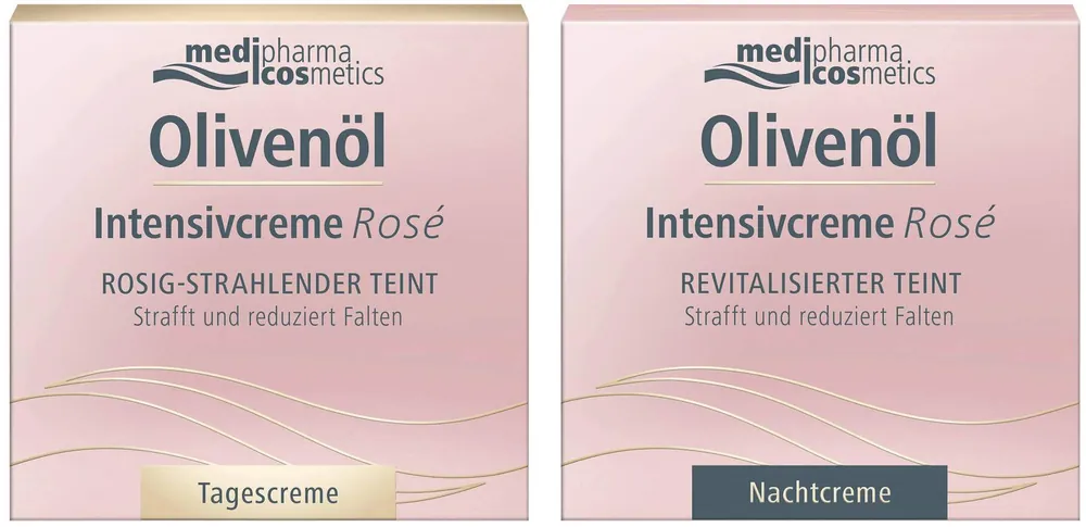Preisreduziert medipharma cosmetics Olivenöl Intensiv Rose Tagescreme 50 ml + Rose Nachtcreme 50 ml