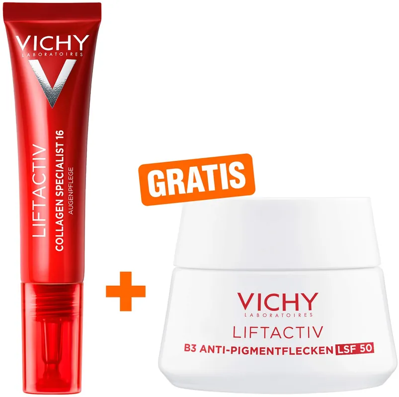 Vichy Liftactiv Collagen Specialist 16 Augenpflege 15 ml + gratis Vichy Liftactiv B3 Anti-Pigfmentflecken LSF 50 15 ml Günstig