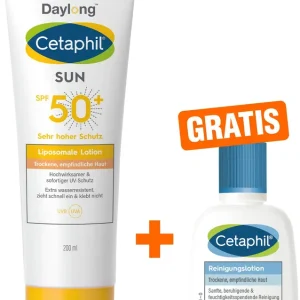 Letzte Chance Cetaphil Sun Daylong SPF 50+ liposomale Lotion 200 ml + gratis Cetaphil Reinigungslotion 29 ml