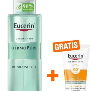 Neue Ware Eucerin DermoPure Reinigungsgel + gratis Sun Gel-Creme Oil Control 20 ml