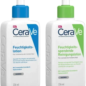 Neuheit CeraVe Feuchtigkeitslotion 236 ml + Feuchtigkeitsspendende Reinigungslotion 236 ml