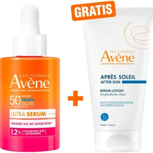 Preisknaller Avene Ultra Serum aufpolsternd SPF 50+ 30 ml + gratis Avene Repair-Lotion nach der Sonne 50 ml