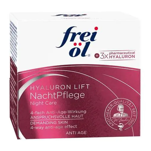 Frei Öl Anti-Age Hyaluron Lift Nachtpflege, 50 ml Kostenloser Rückversand